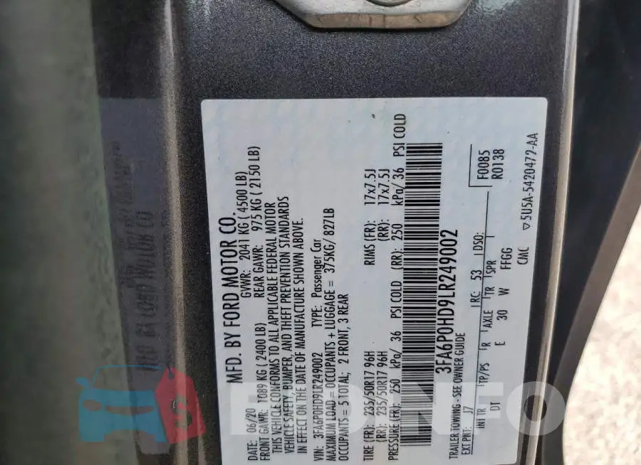 3FA6P0HD9LR249002 Photo# 12