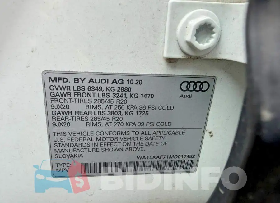 WA1LXAF71MD017482 Photo# 10
