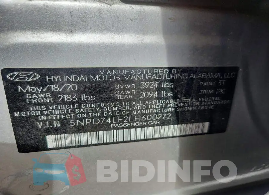 5NPD74LF2LH600272 Photo# 12