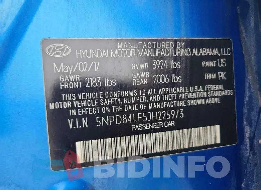 5NPD84LF5JH225973 Photo# 12