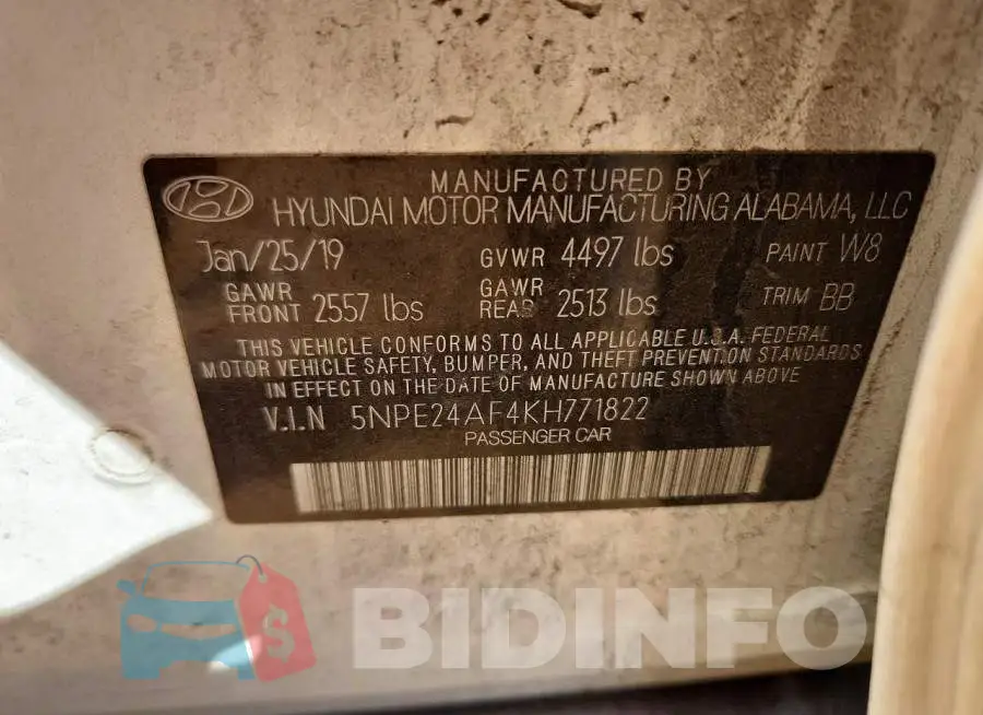 5NPE24AF4KH771822 Photo# 13