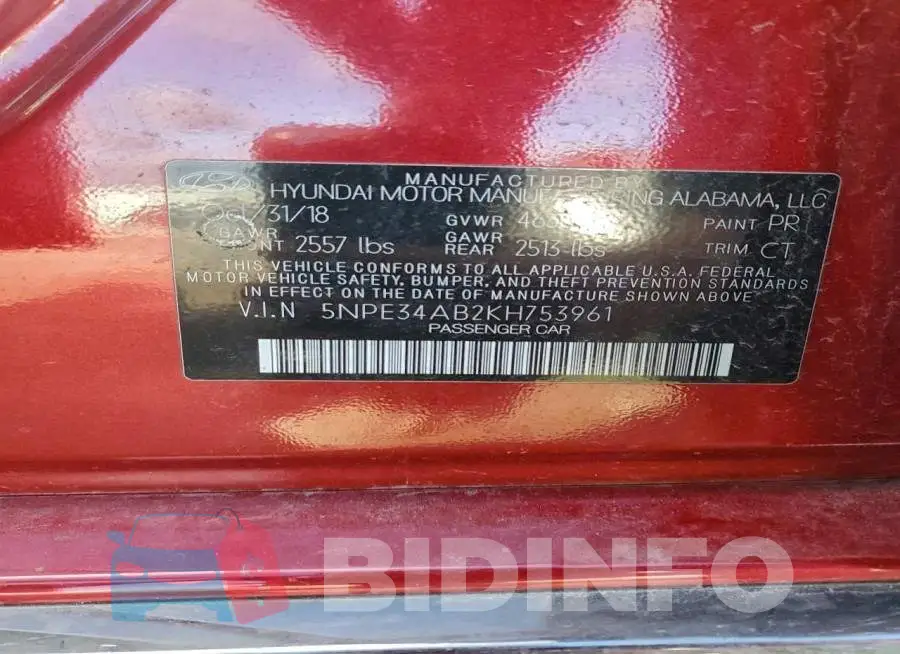 5NPE34AB2KH753961 Photo# 12