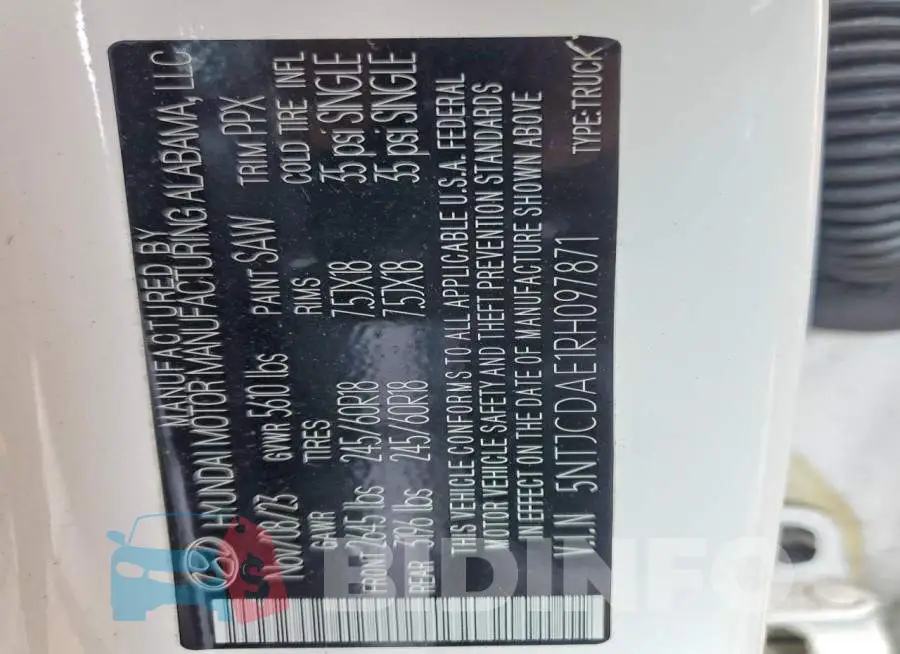 5NTJCDAE1RH097871 Photo# 13