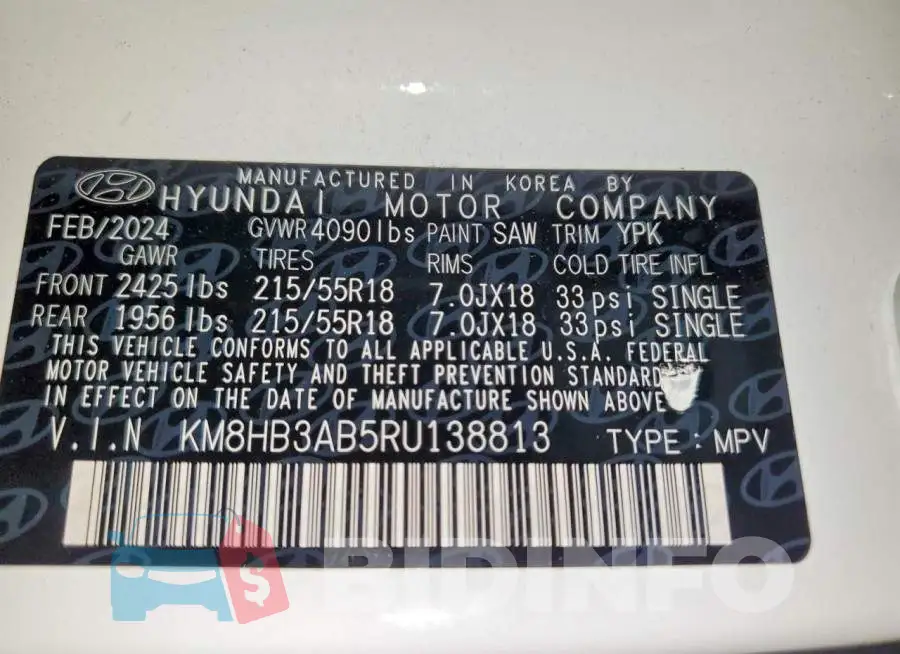 KM8HB3AB5RU138813 Photo# 13