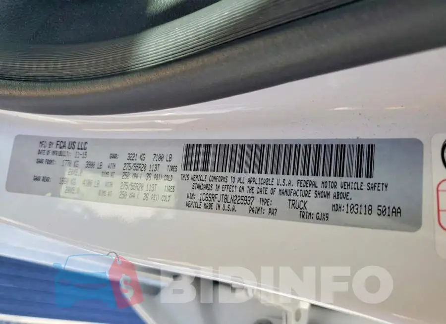 1C6SRFJT8LN225937 Photo# 13