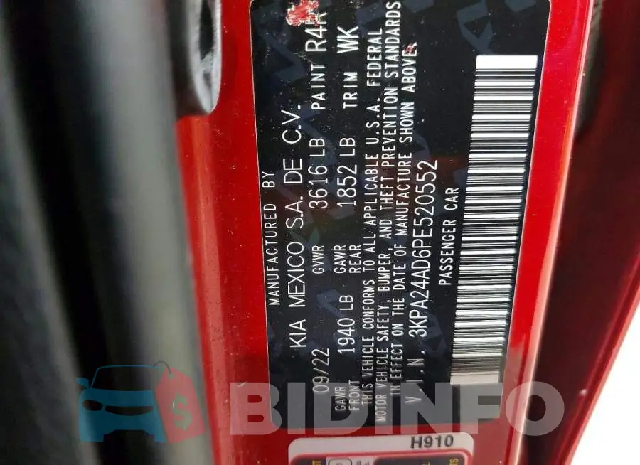 3KPA24AD6PE520552 Photo# 12