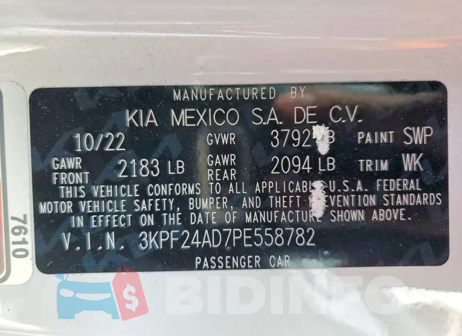 3KPF24AD7PE558782 Photo# 13