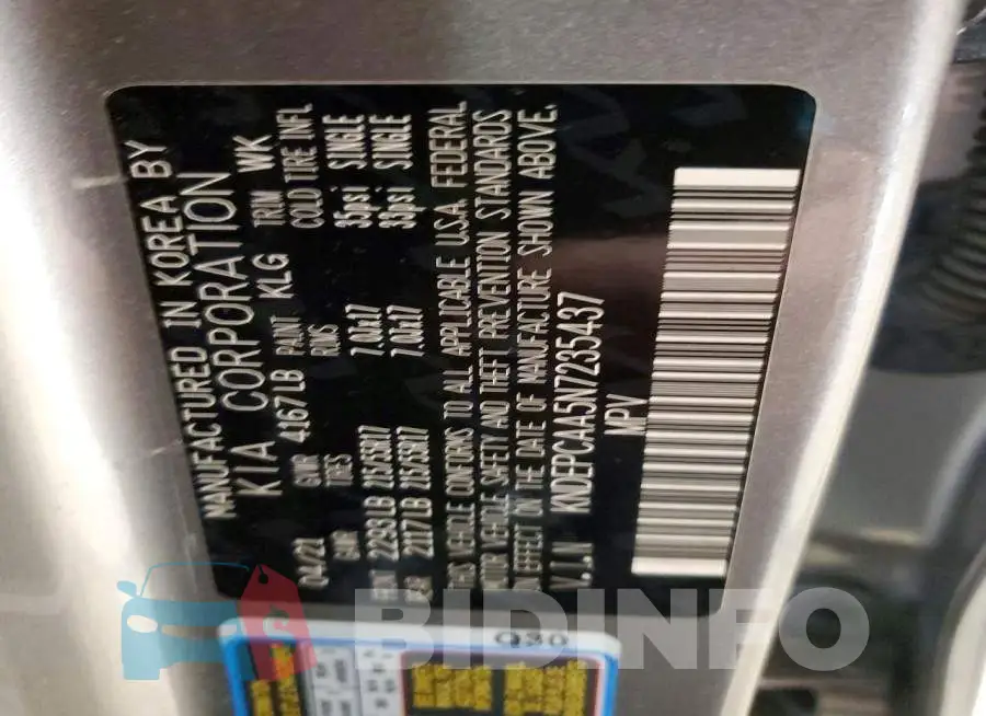 KNDEPCAA5N7235437 Photo# 13