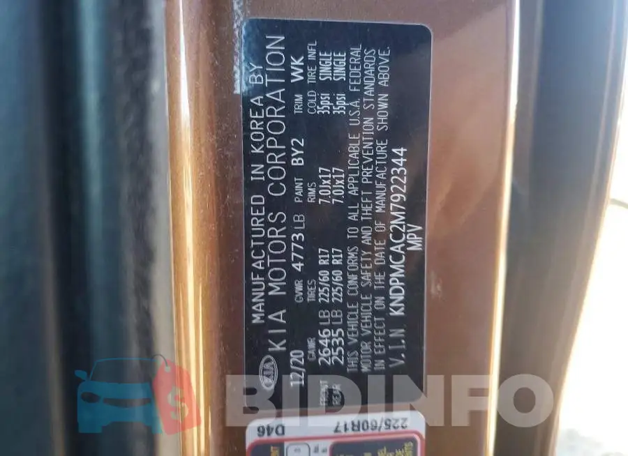 KNDPMCAC2M7922344 Photo# 14