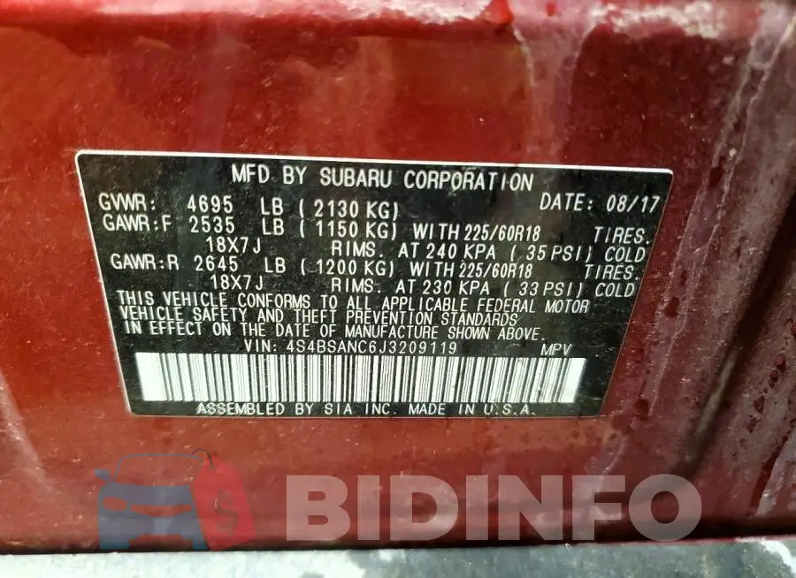 4S4BSANC6J3209119 Photo# 14