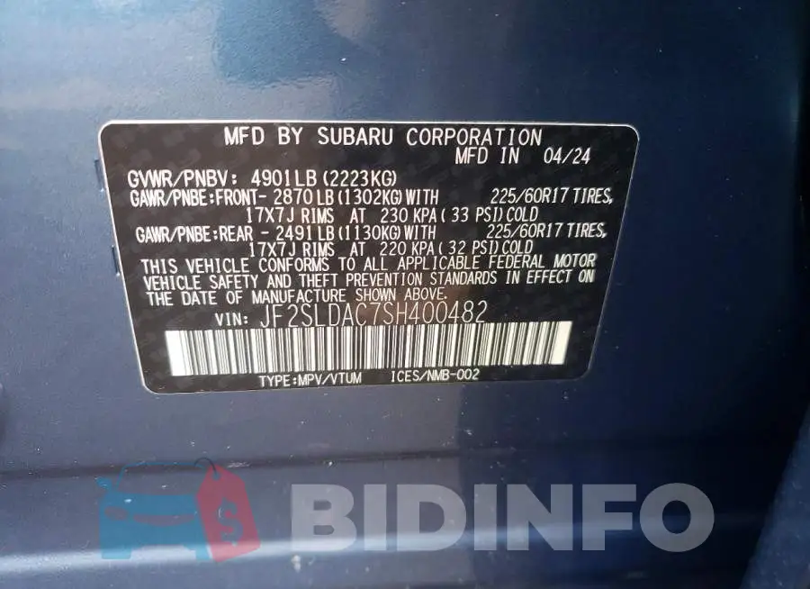 JF2SLDAC7SH400482 Photo# 13