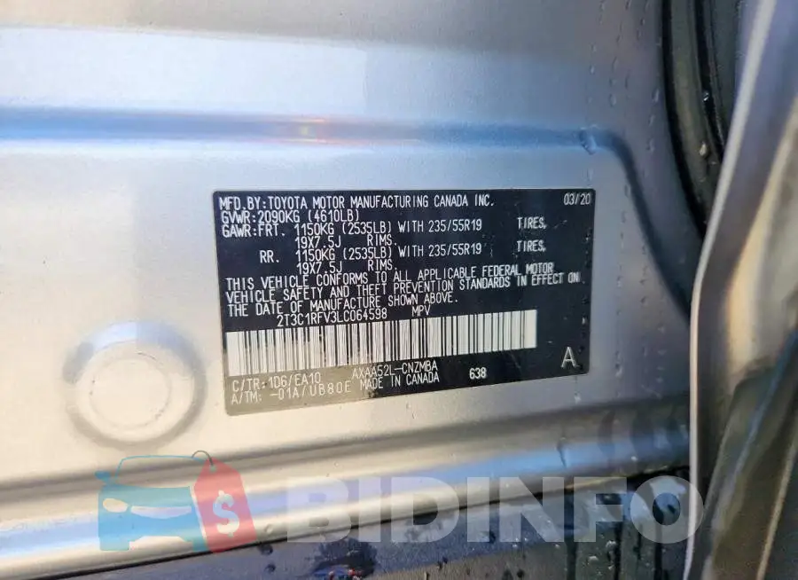 2T3C1RFV3LC064598 Photo# 14