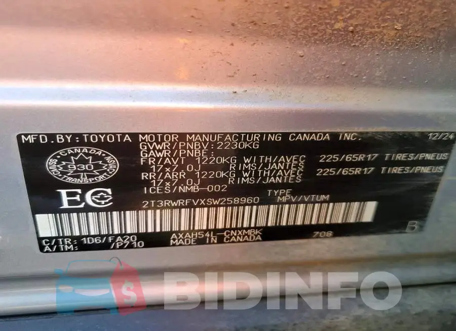 2T3RWRFVXSW258960 Photo# 14