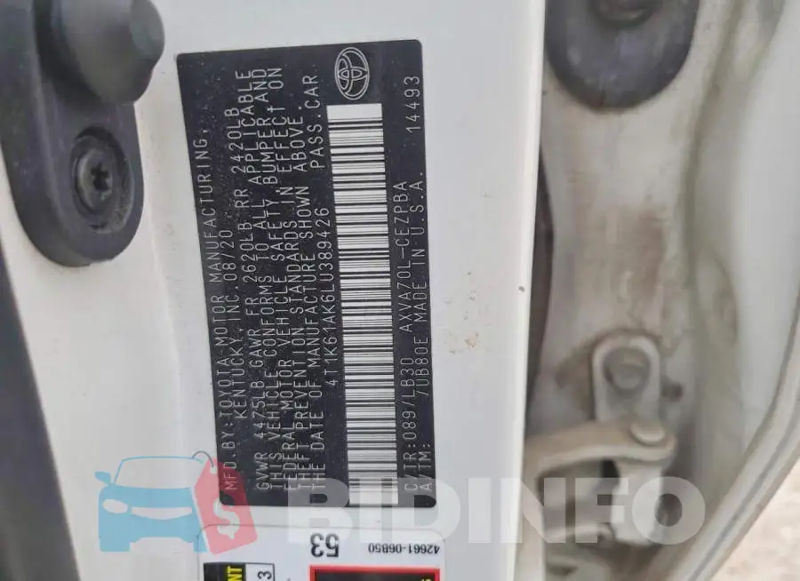 4T1K61AK6LU389426 Photo# 12