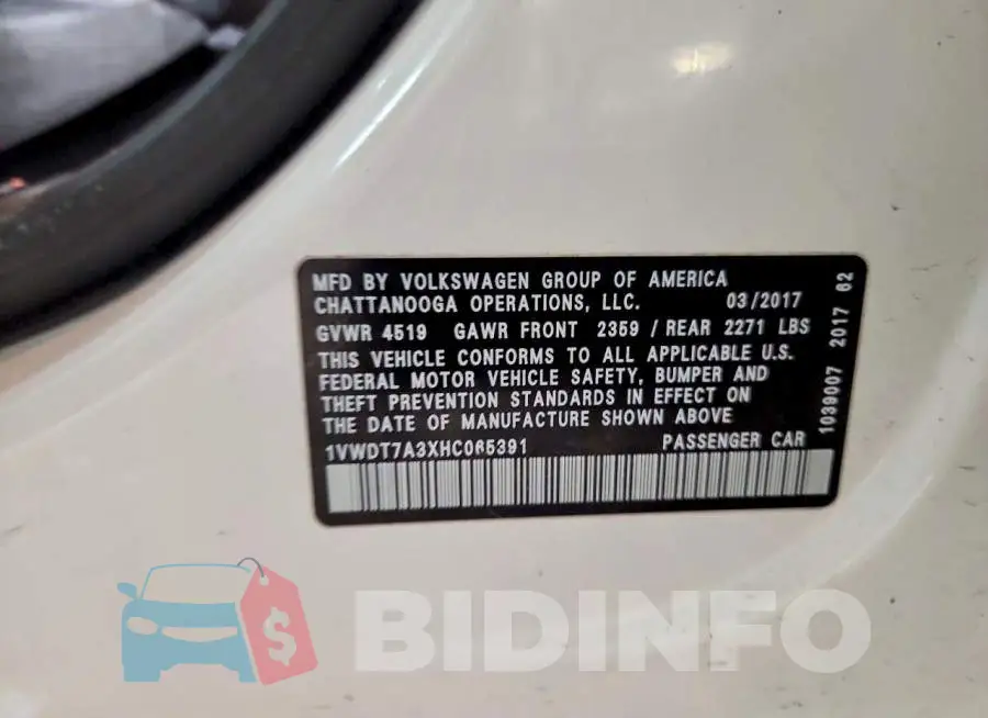 1VWDT7A3XHC065391 Photo# 12