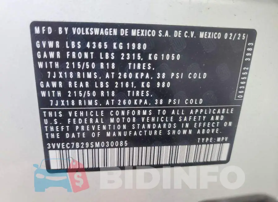 3VVEC7B29SM030085 Photo# 13