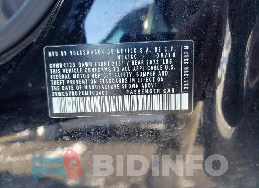 3VWC57BU2KM103408 Photo# 12
