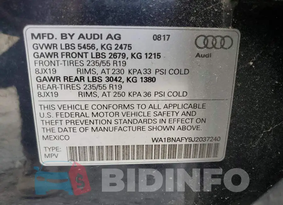 WA1BNAFY9J2037240 Photo# 13