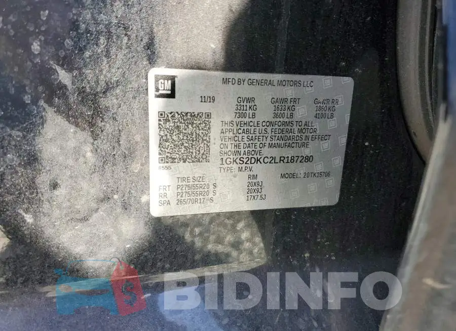 1GKS2DKC2LR187280 Photo# 14