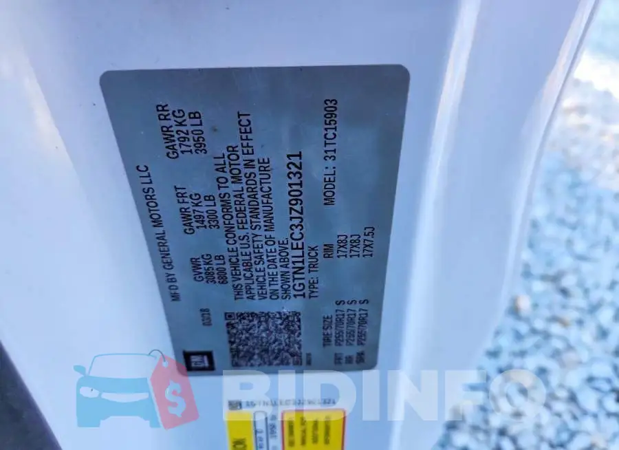 1GTN1LEC3JZ901321 Photo# 12