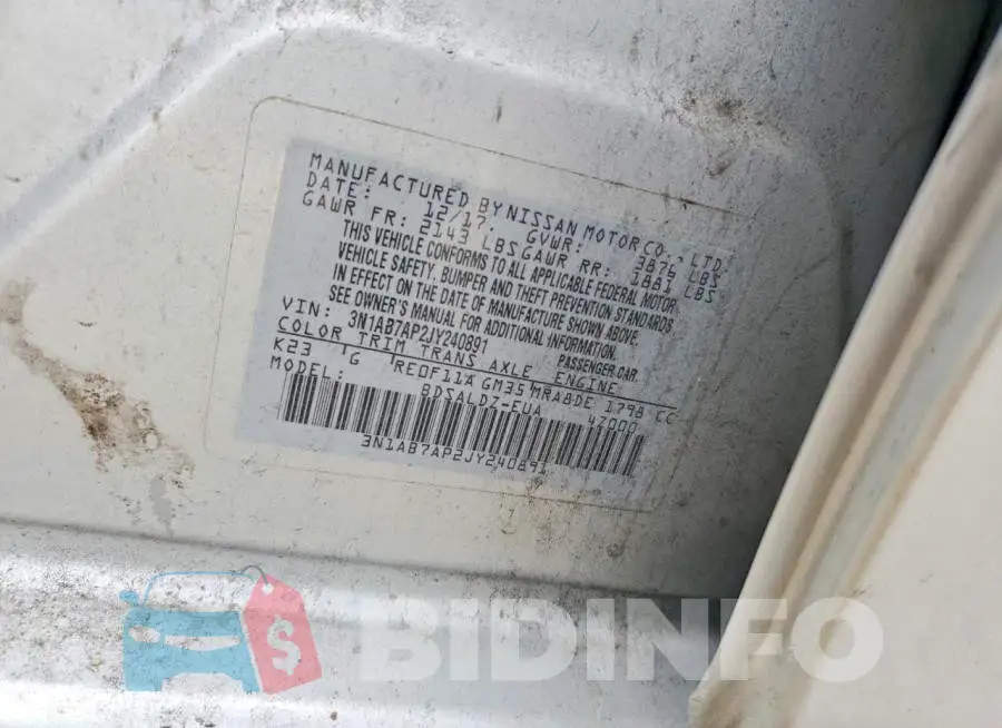 3N1AB7AP2JY240891 Photo# 12