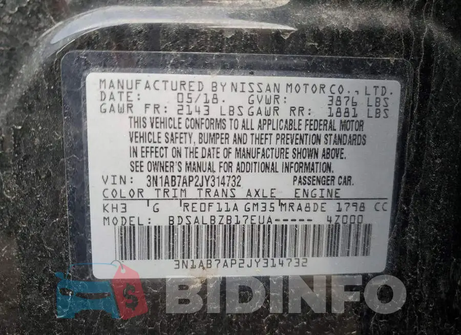 3N1AB7AP2JY314732 Photo# 12