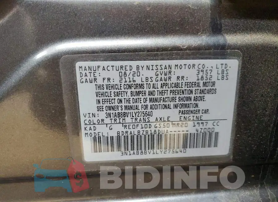 3N1AB8BV1LY275640 Photo# 12