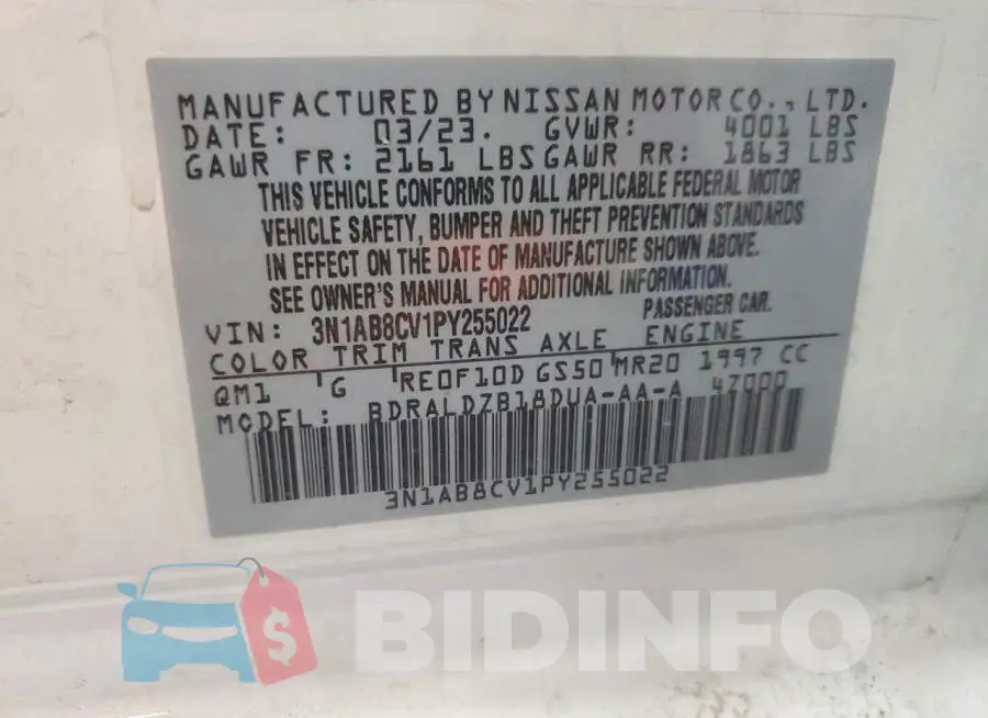 3N1AB8CV1PY255022 Photo# 12