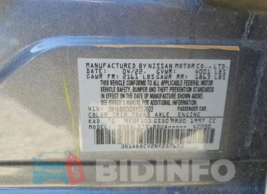 3N1AB8CV2NY257603 Photo# 12