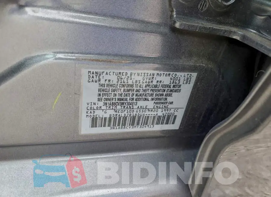 3N1AB8CV3MY304913 Photo# 12