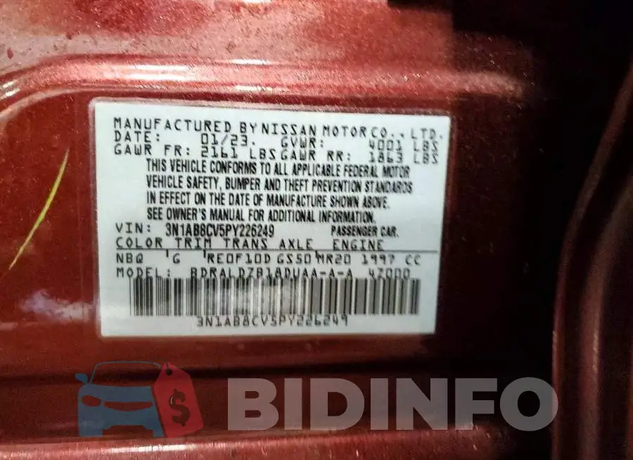 3N1AB8CV5PY226249 Photo# 13