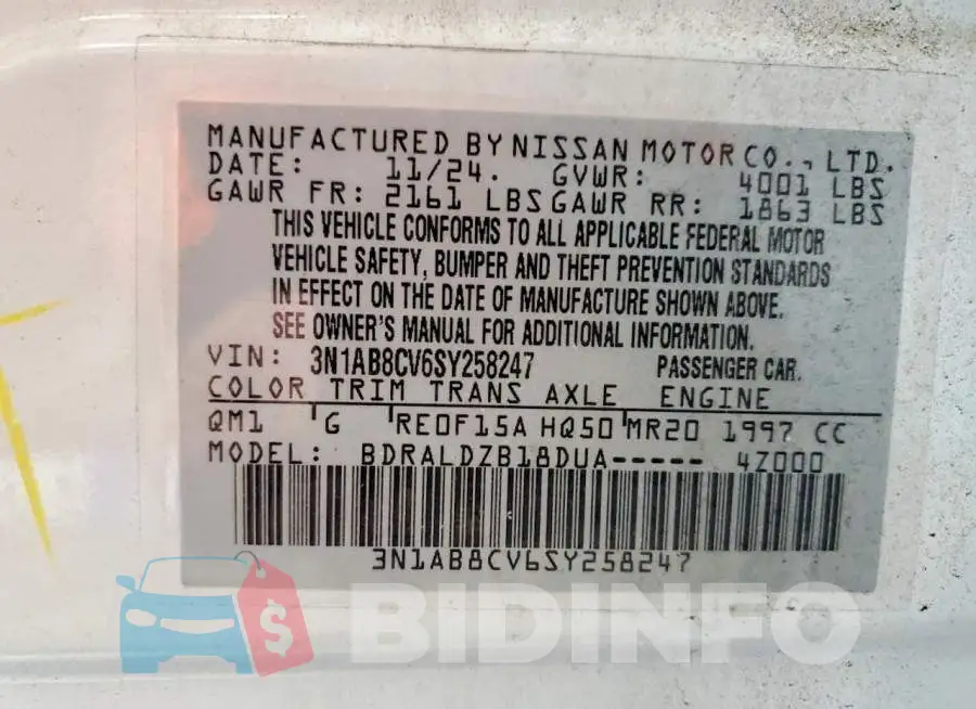 3N1AB8CV6SY258247 Photo# 12