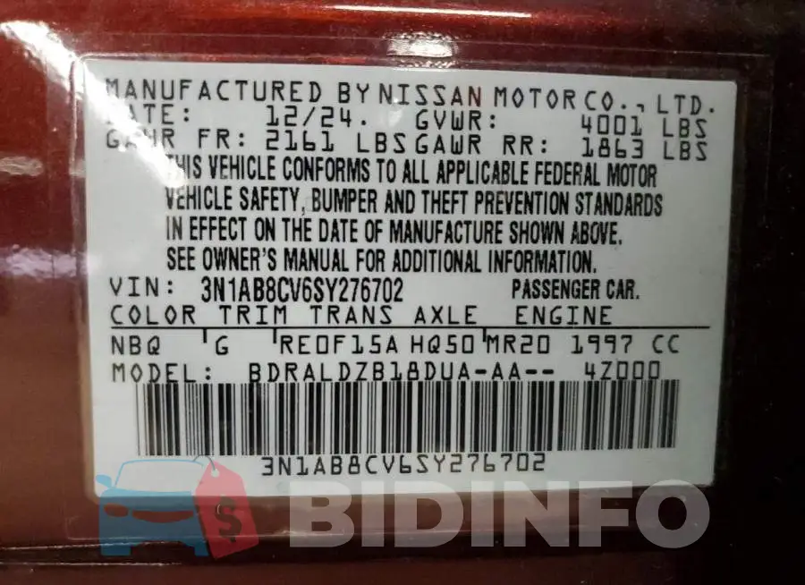 3N1AB8CV6SY276702 Photo# 12