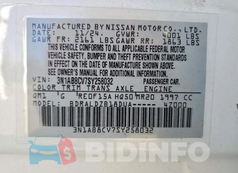 3N1AB8CV7SY258032 Photo# 12