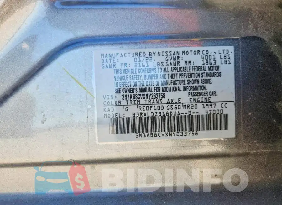 3N1AB8CVXNY233758 Photo# 12