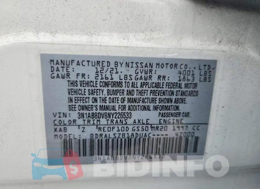 3N1AB8DV8NY226533 Photo# 12