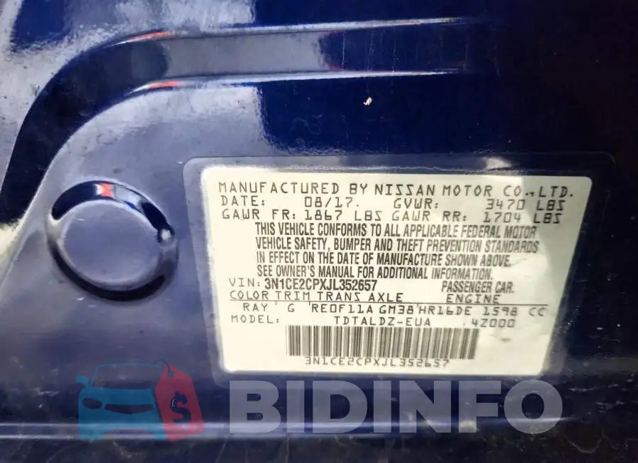 3N1CE2CPXJL352657 Photo# 12