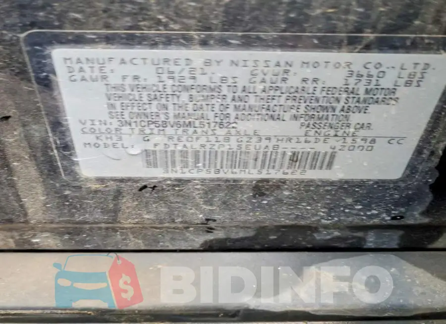 3N1CP5BV6ML517622 Photo# 13