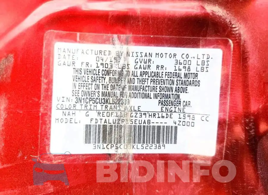 3N1CP5CU3KL522389 Photo# 12