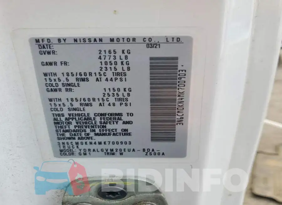 3N6CM0KN4MK700903 Photo# 14