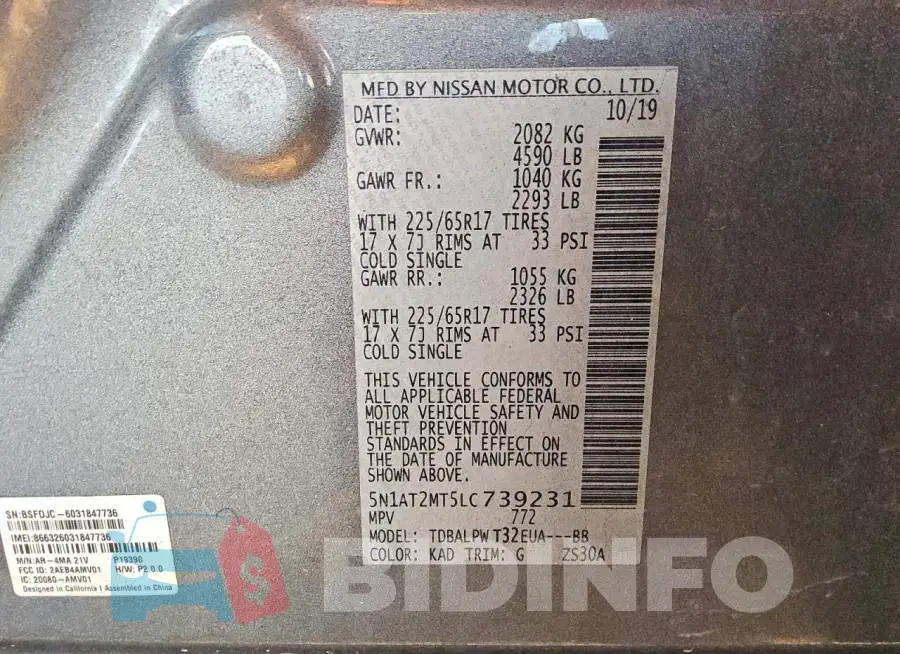5N1AT2MT5LC739231 Photo# 13