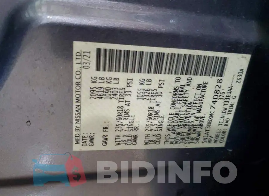 5N1AT3BBXMC740828 Photo# 14