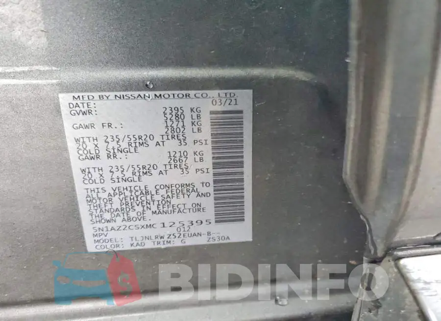 5N1AZ2CSXMC125395 Photo# 12