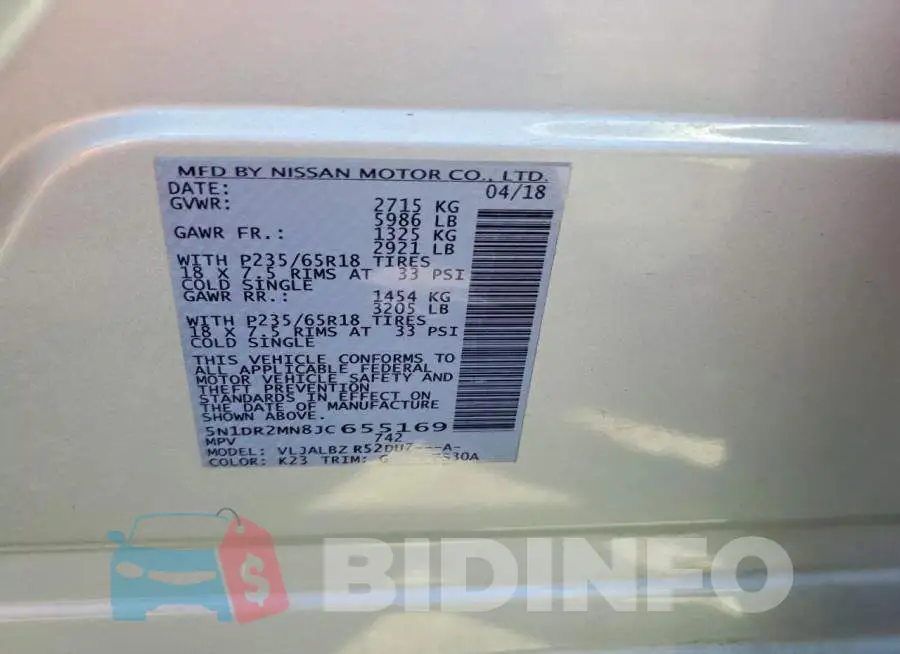 5N1DR2MN8JC655169 Photo# 13