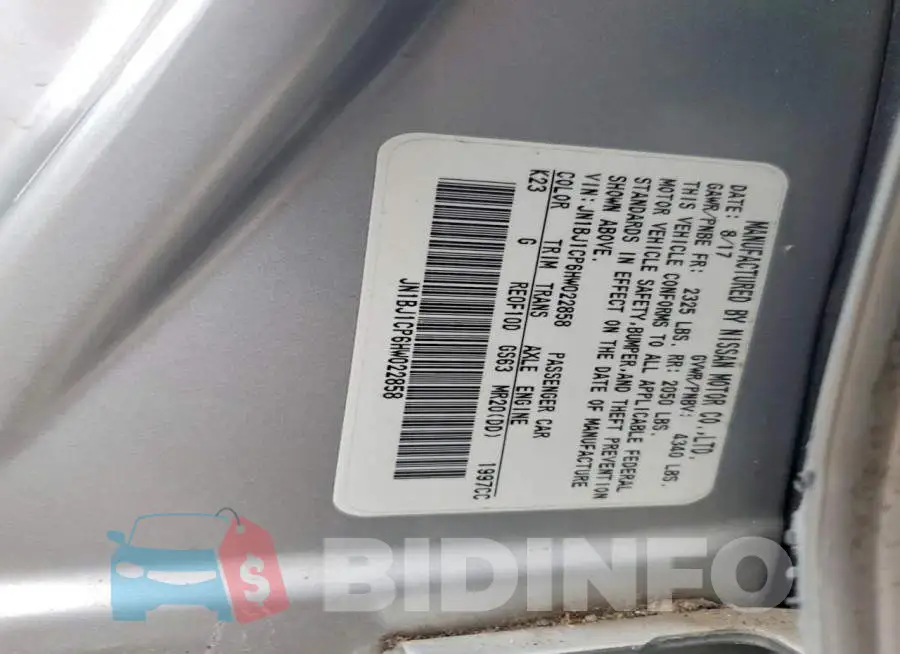 JN1BJ1CP6HW022858 Photo# 12