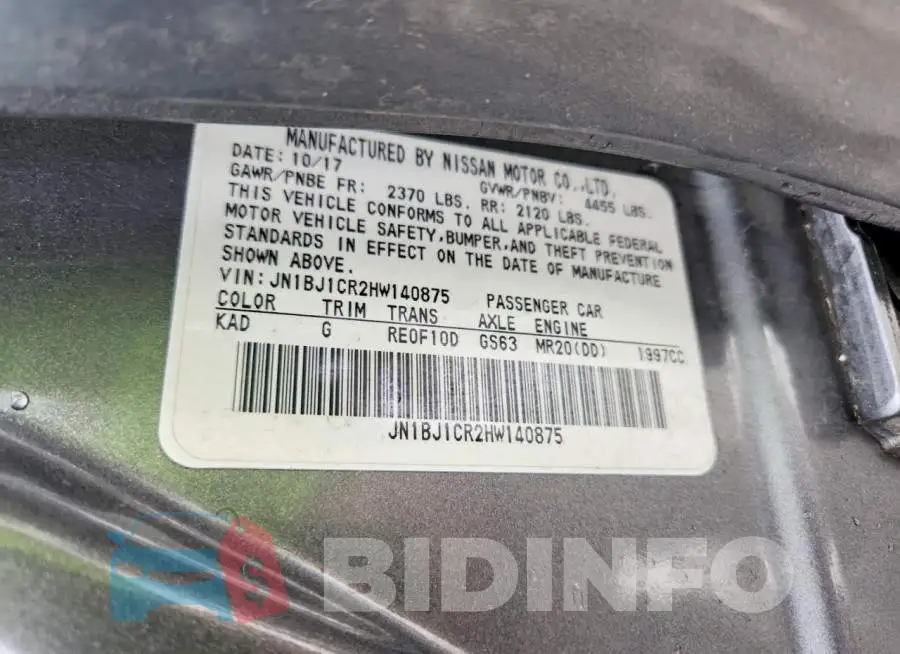JN1BJ1CR2HW140875 Photo# 13