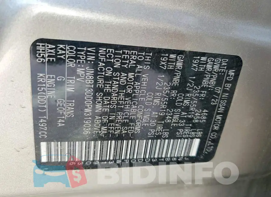 JN8BT3DD0PW319036 Photo# 14