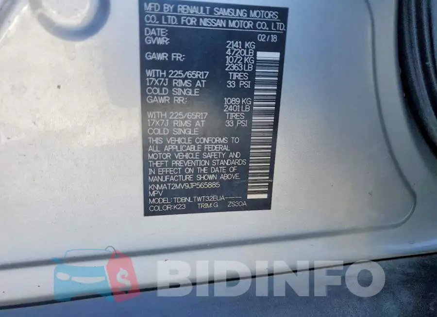 KNMAT2MV9JP565885 Photo# 13