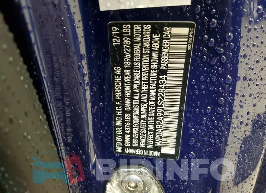 WP0AB2A99LS228434 Photo# 12