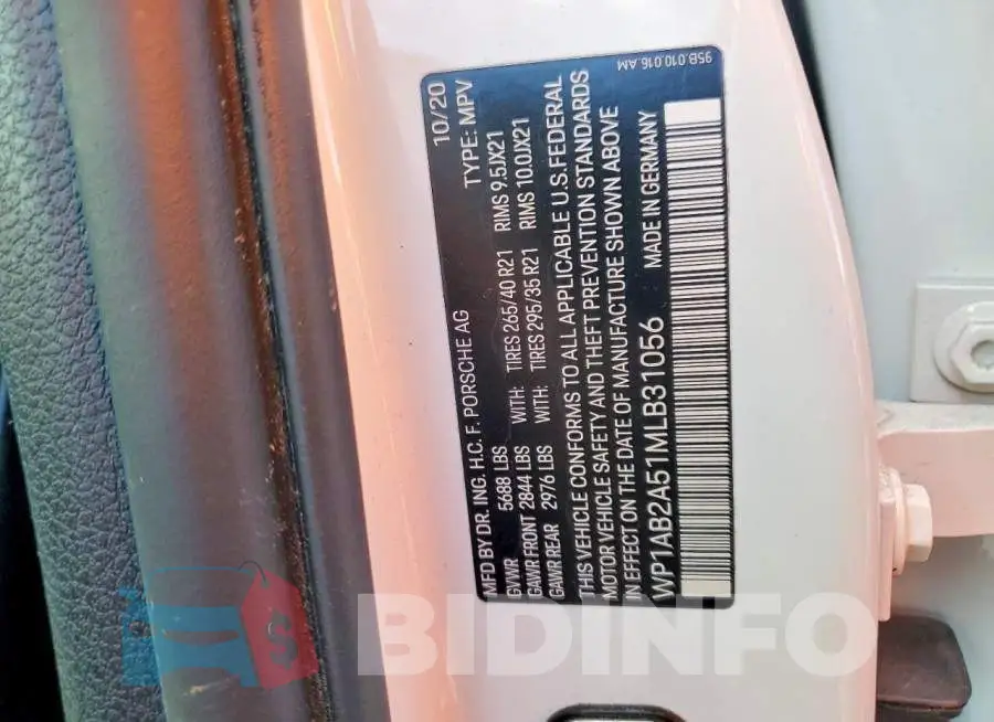 WP1AB2A51MLB31056 Photo# 13